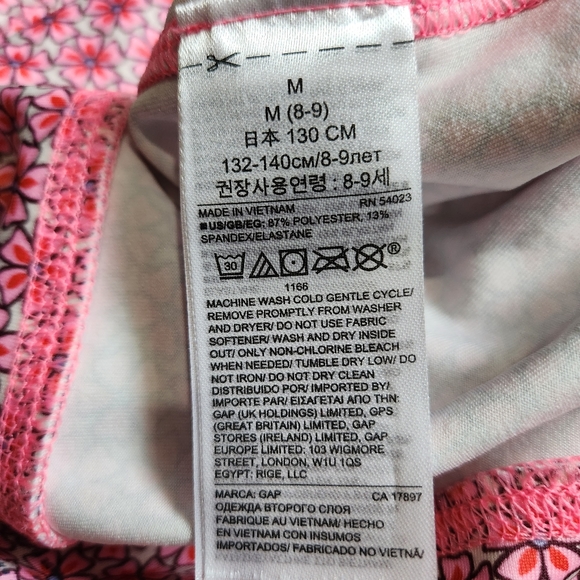 Gap Fit girls M (8-9) Capri Sport pink floral - Picture 4 of 5